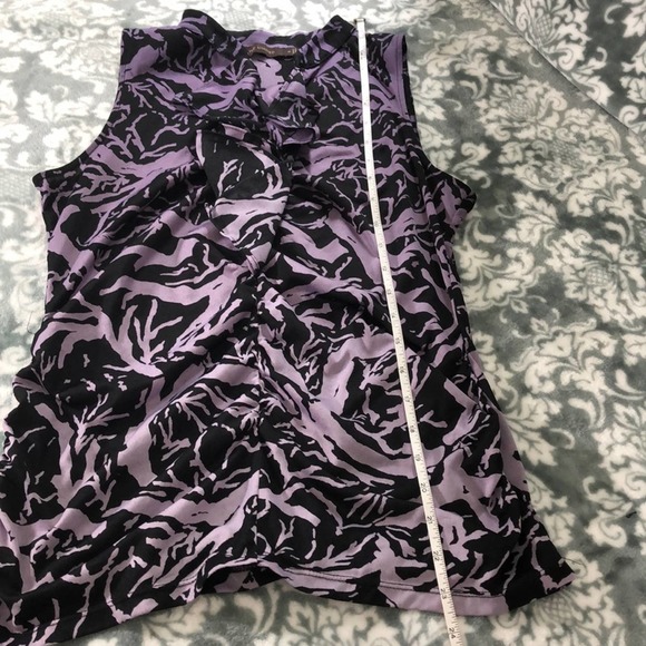 The Limited Rouched Purple & Black Ruffled Top - Picture 9 of 10